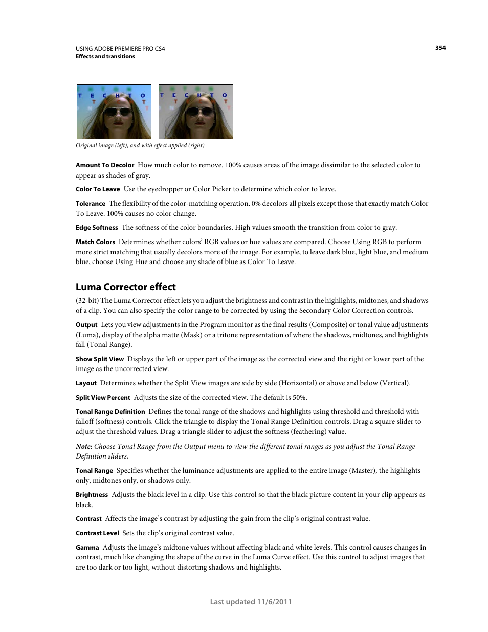 Luma corrector effect | Adobe Premiere Pro CS4 User Manual | Page 360 / 491