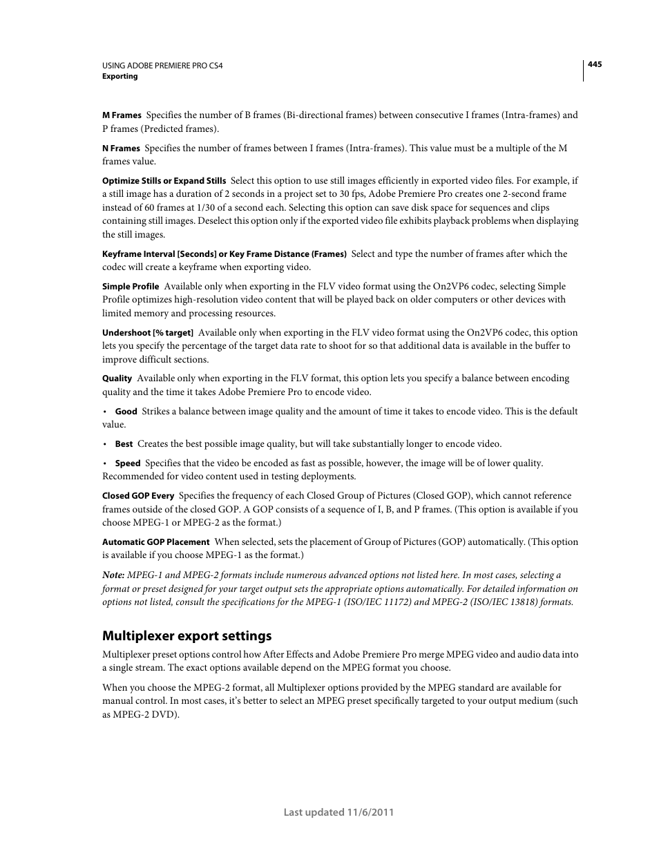 Multiplexer export settings | Adobe Premiere Pro CS4 User Manual | Page 451 / 491