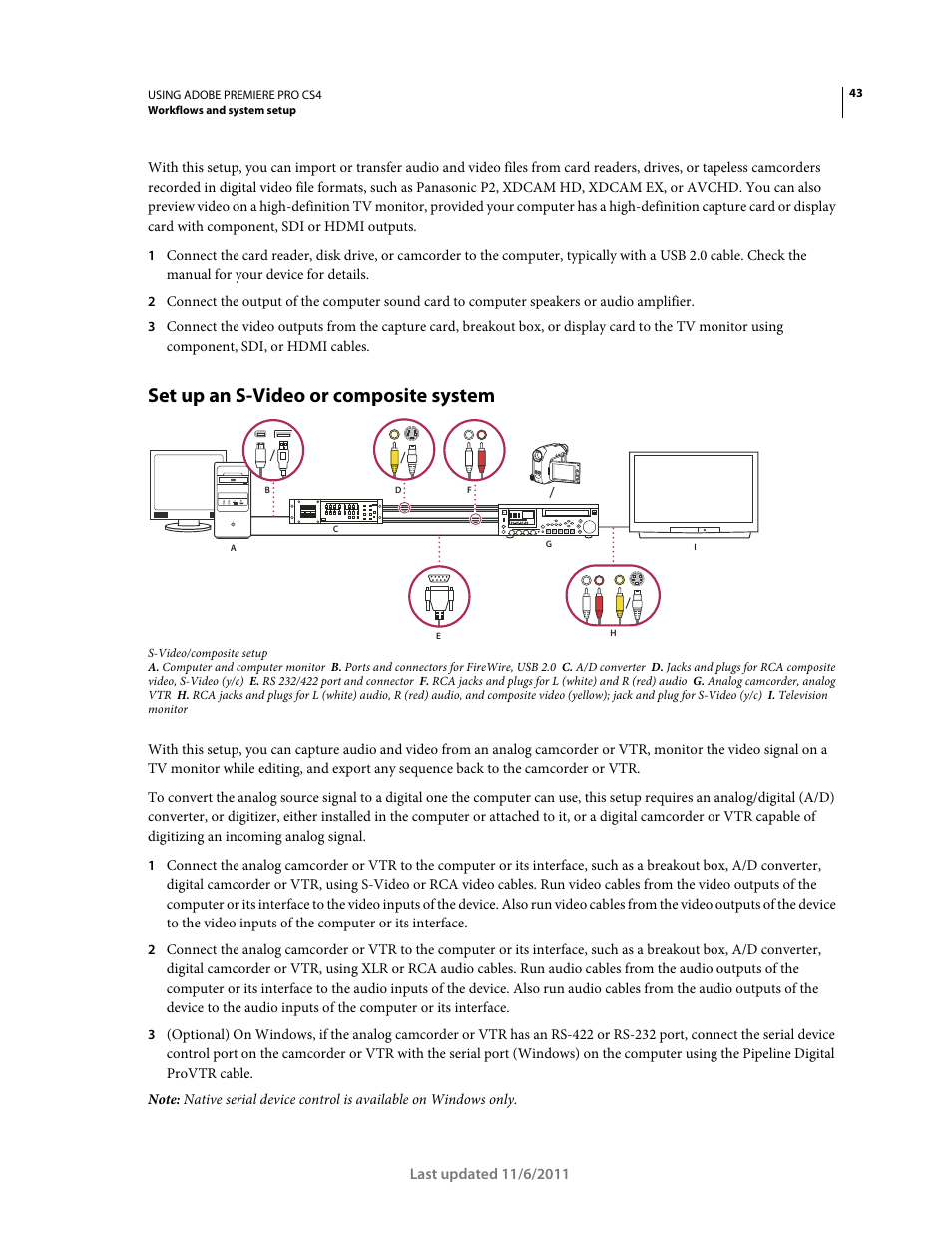 Set up an s-video or composite system | Adobe Premiere Pro CS4 User Manual | Page 49 / 491