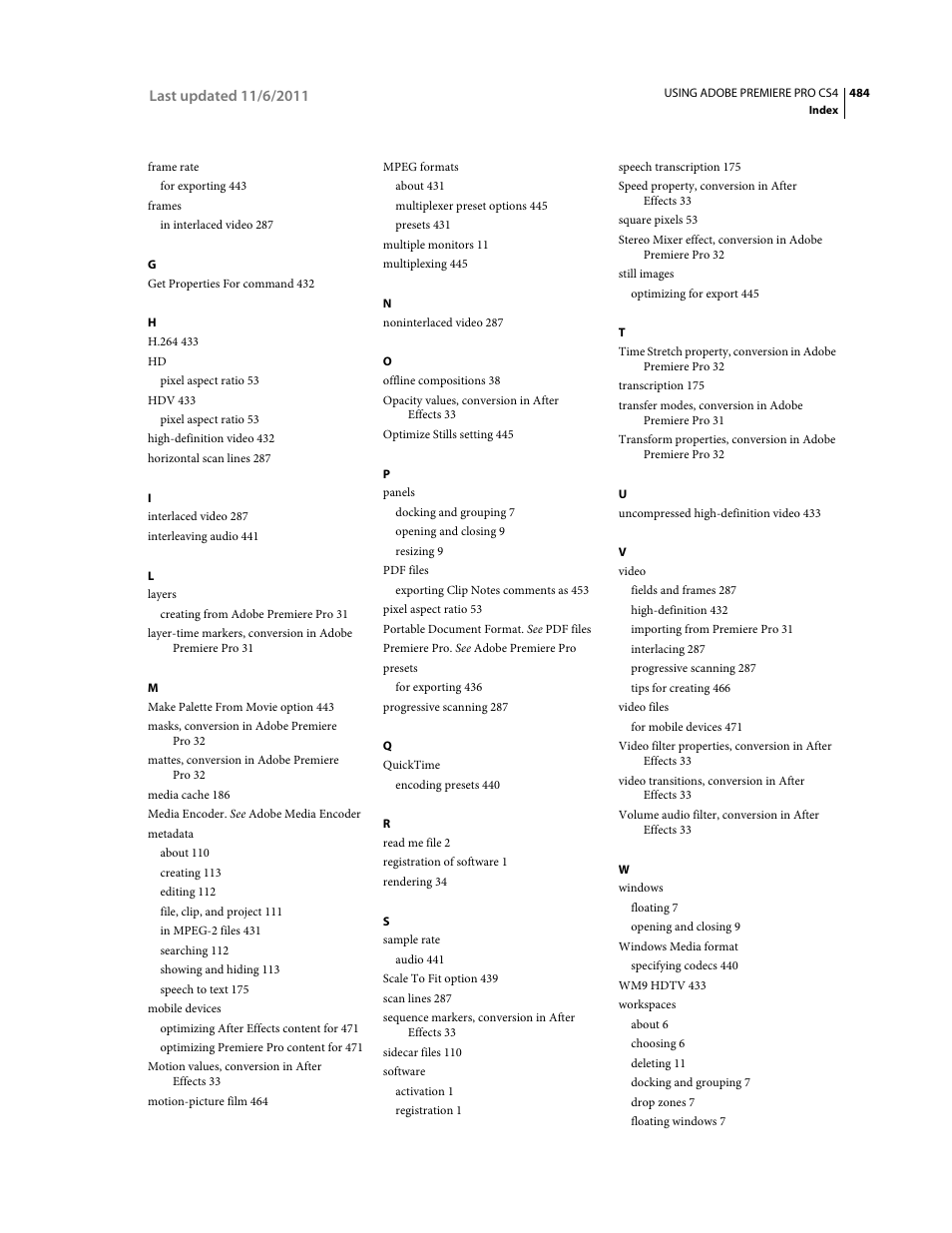 Adobe Premiere Pro CS4 User Manual | Page 490 / 491