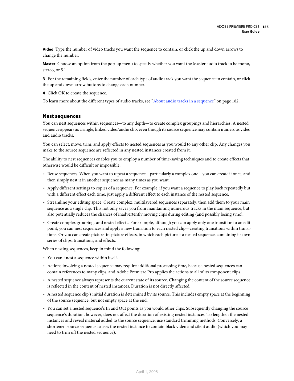 Nest sequences | Adobe Premiere Pro CS3 User Manual | Page 161 / 455