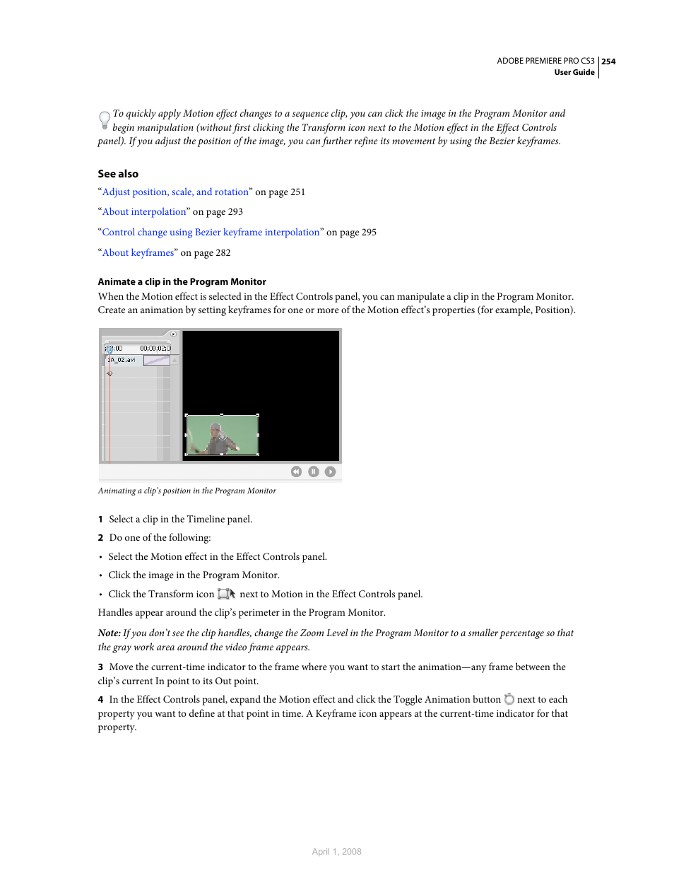 Adobe Premiere Pro CS3 User Manual | Page 260 / 455