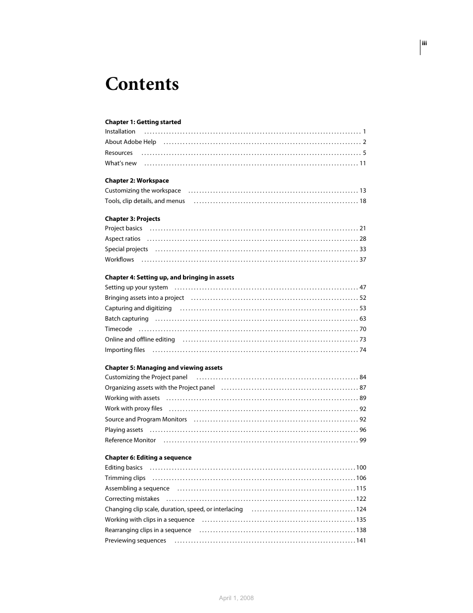 Adobe Premiere Pro CS3 User Manual | Page 3 / 455