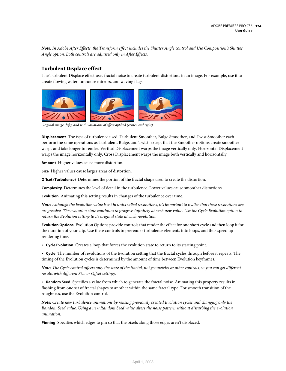 Turbulent displace effect | Adobe Premiere Pro CS3 User Manual | Page 330 / 455