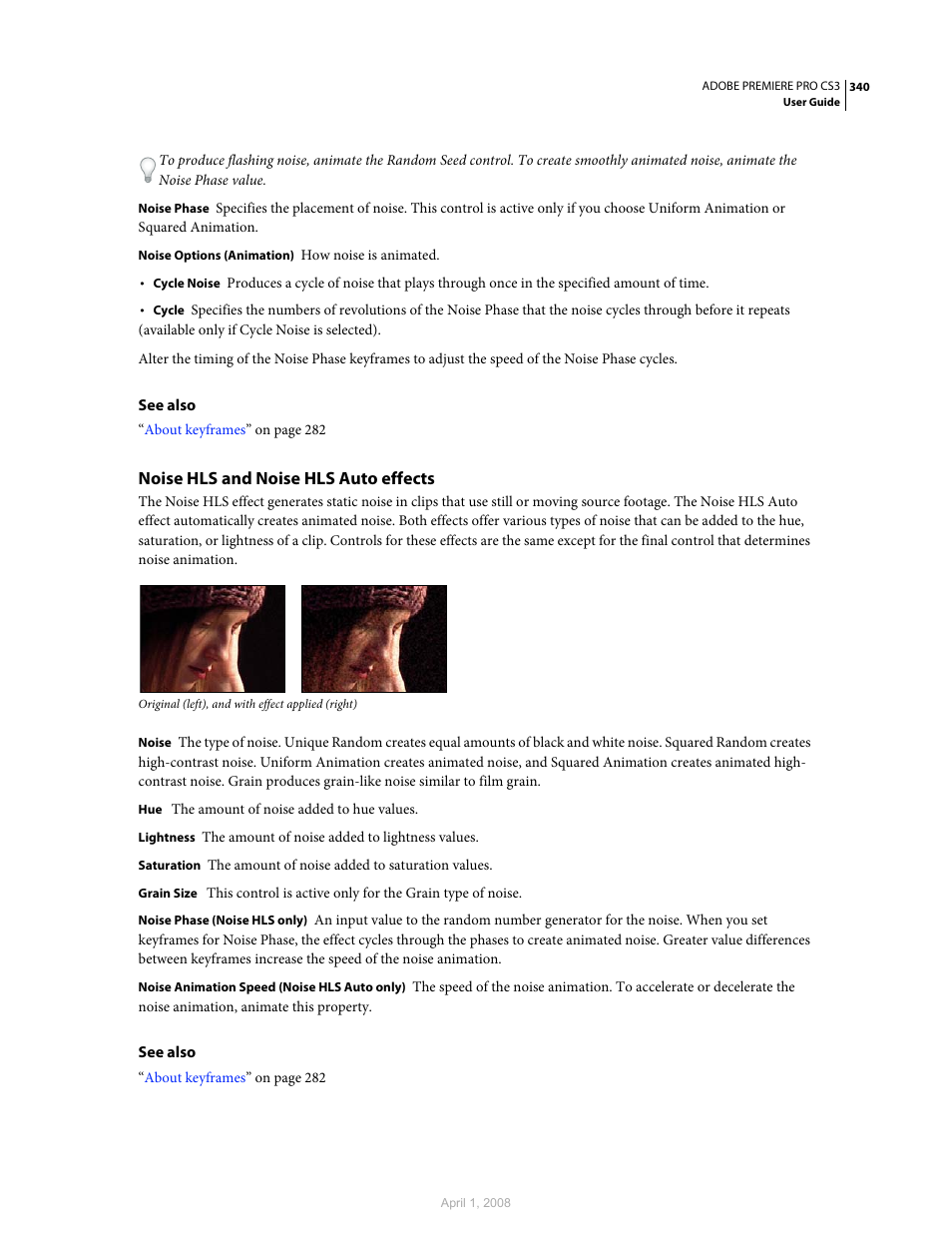 Noise hls and noise hls auto effects | Adobe Premiere Pro CS3 User Manual | Page 346 / 455