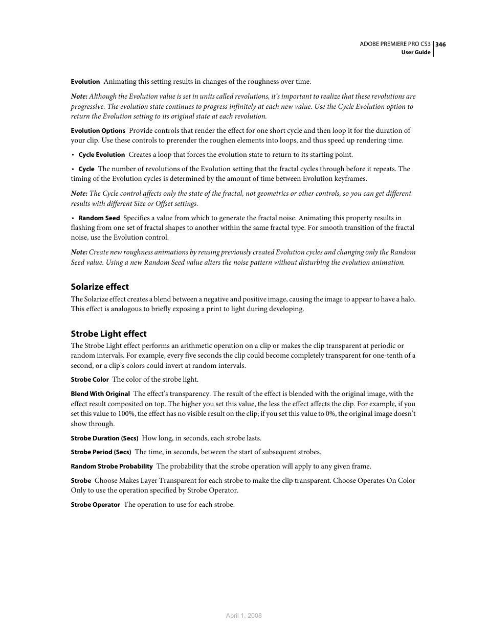 Solarize effect, Strobe light effect | Adobe Premiere Pro CS3 User Manual | Page 352 / 455