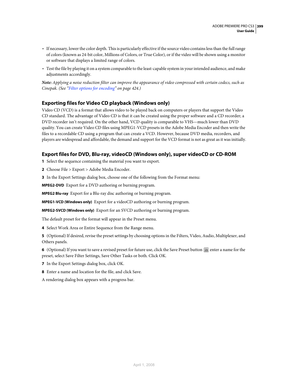 Adobe Premiere Pro CS3 User Manual | Page 405 / 455