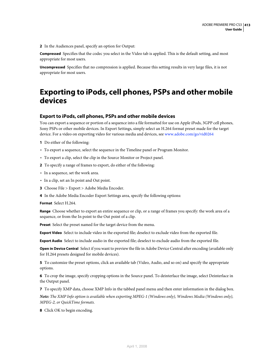 Adobe Premiere Pro CS3 User Manual | Page 419 / 455
