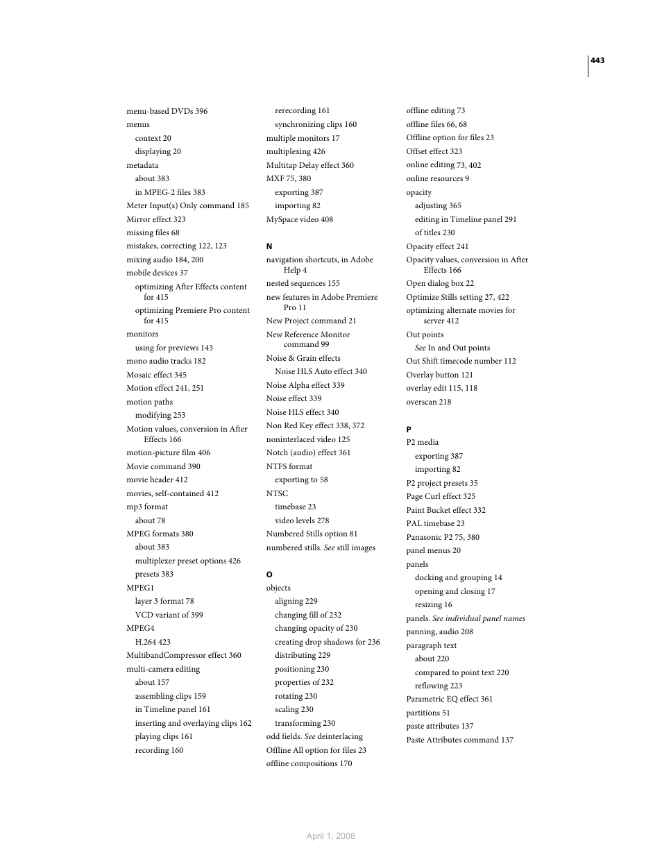 Adobe Premiere Pro CS3 User Manual | Page 449 / 455