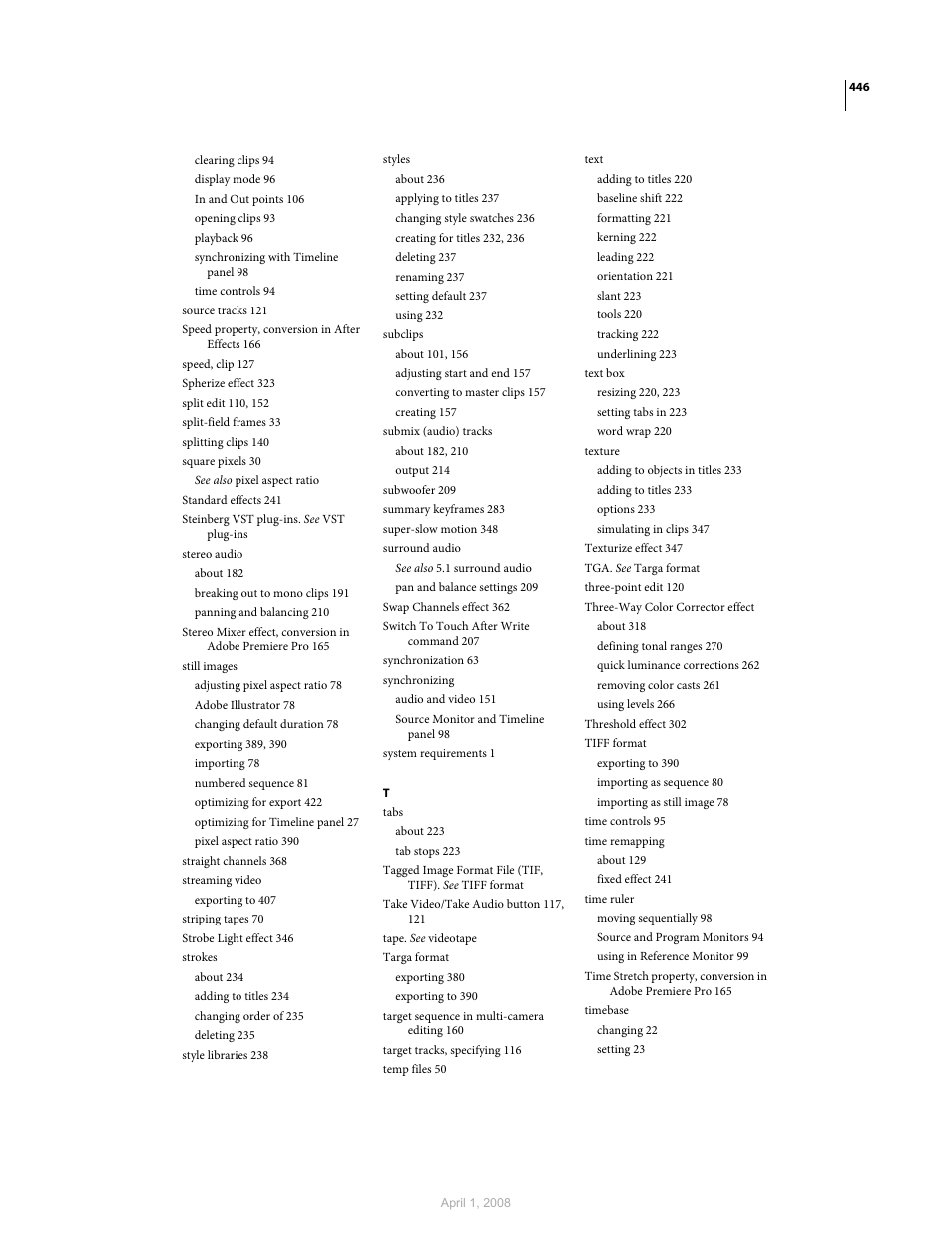 Adobe Premiere Pro CS3 User Manual | Page 452 / 455