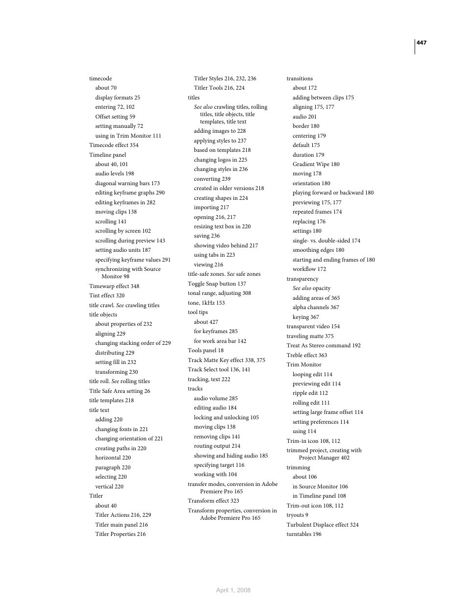 Adobe Premiere Pro CS3 User Manual | Page 453 / 455