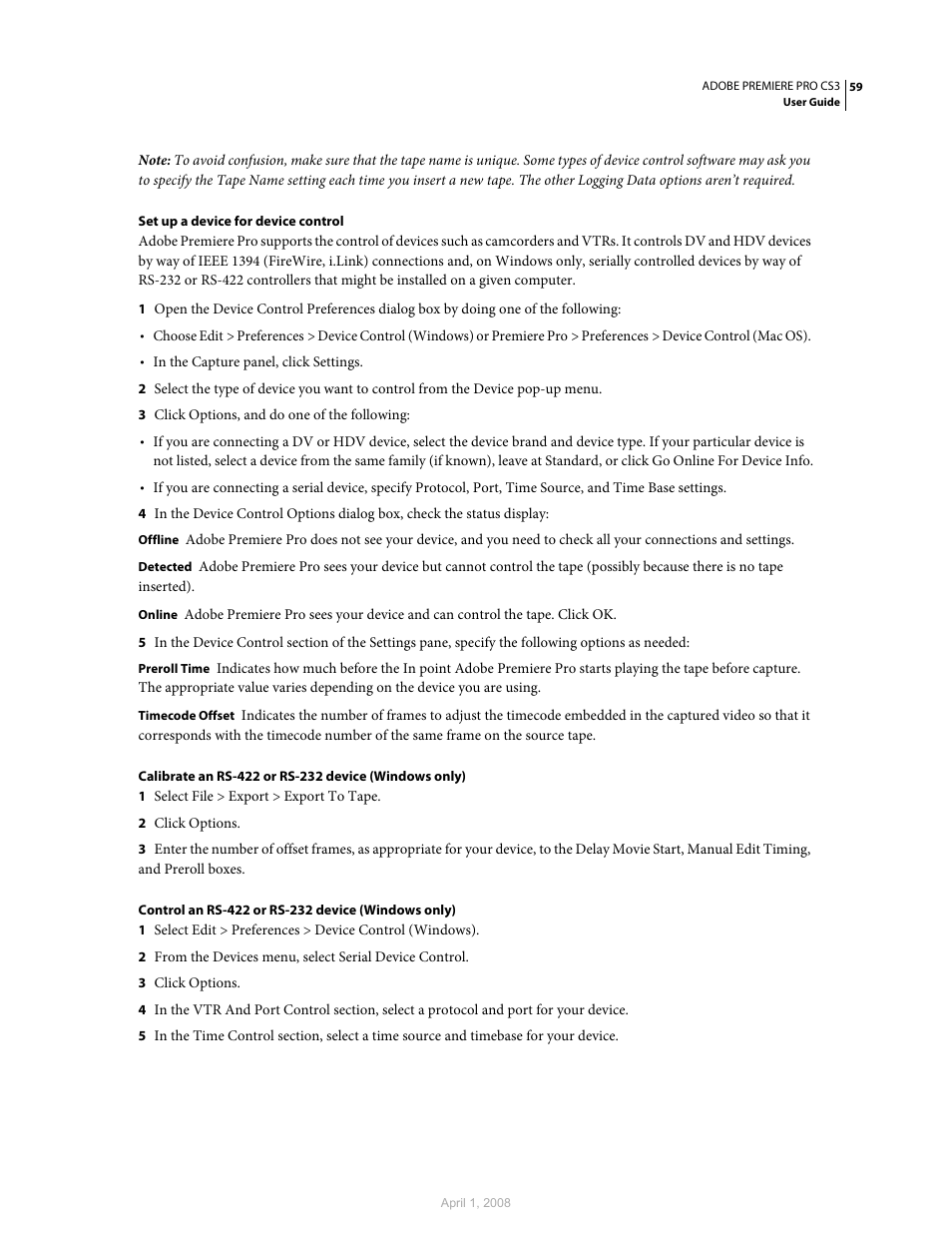 Adobe Premiere Pro CS3 User Manual | Page 65 / 455