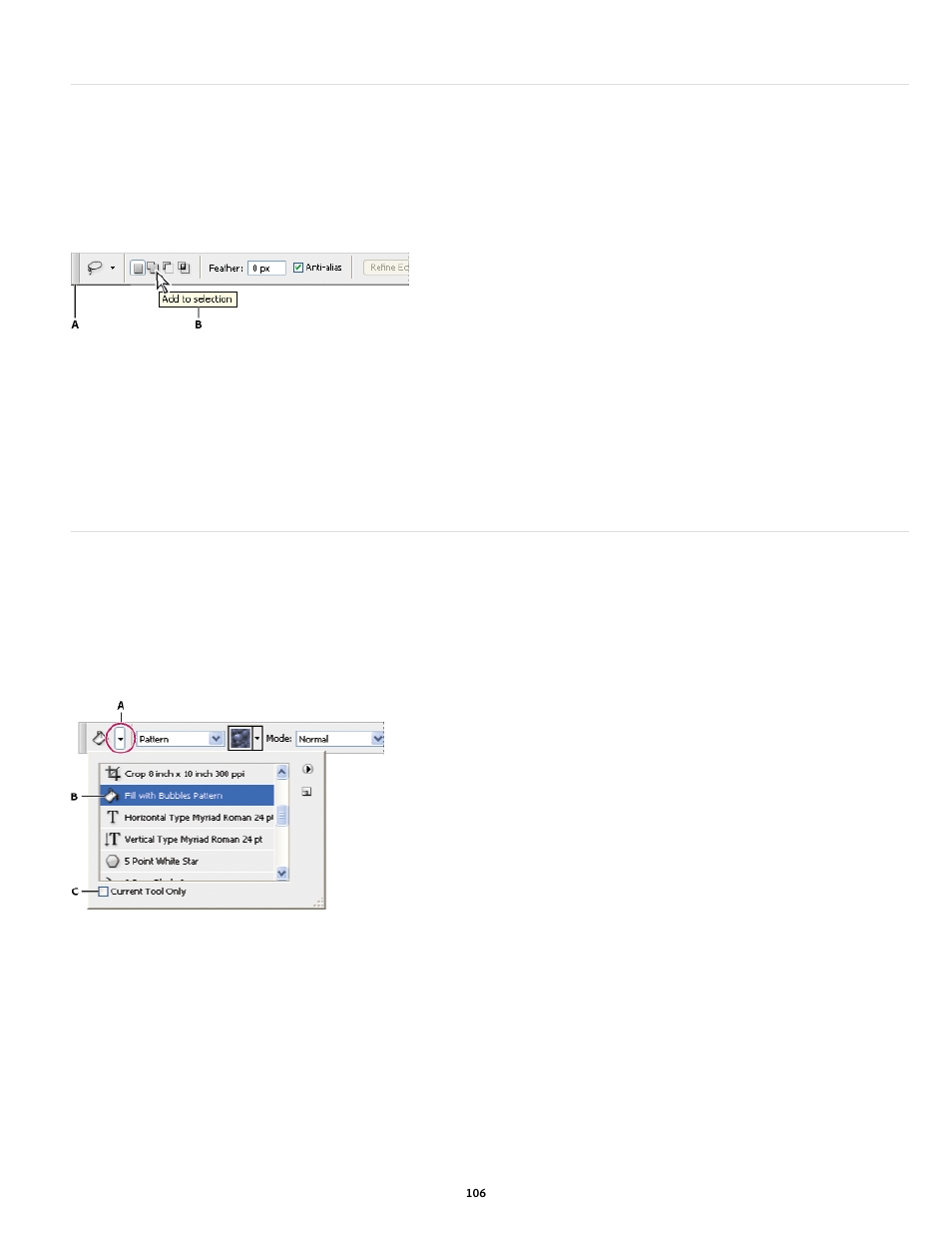 Using the options bar, Tool presets | Adobe Photoshop CC 2014 v.14.xx User Manual | Page 113 / 1061