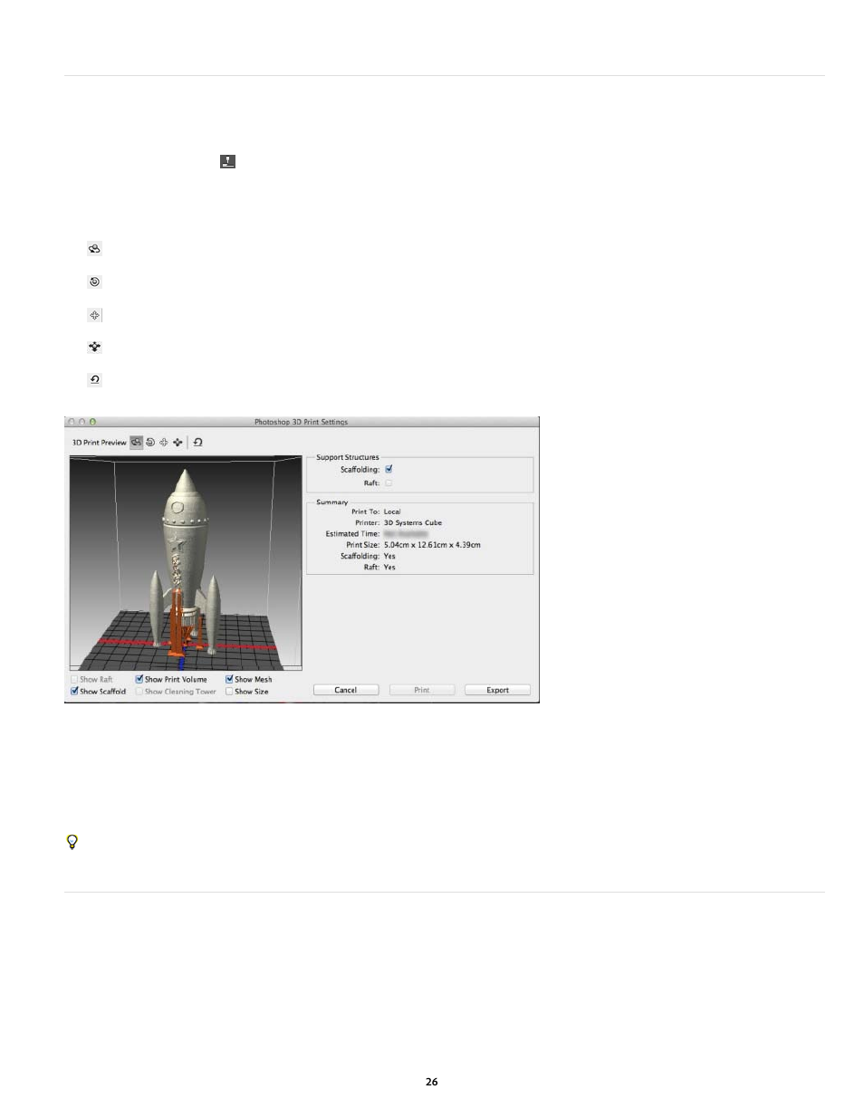 Previewing and printing the 3d object, 3d print utilities | Adobe Photoshop CC 2014 v.14.xx User Manual | Page 33 / 1061