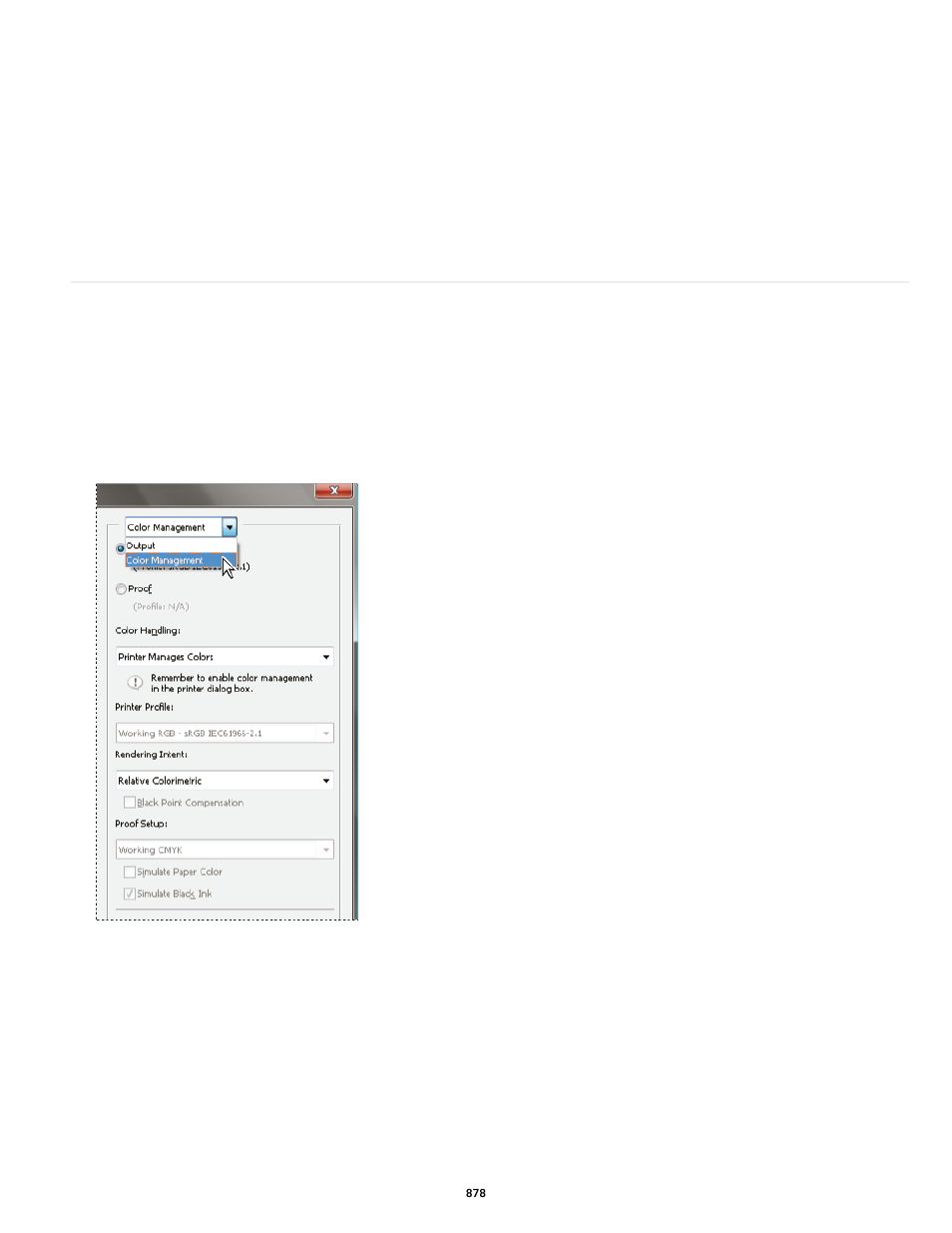 Let printer determine printed colors | Adobe Photoshop CC 2014 v.14.xx User Manual | Page 885 / 1061