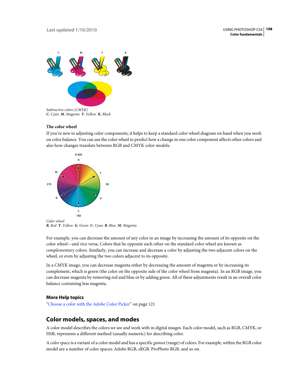 Color models, spaces, and modes | Adobe Photoshop CS4 User Manual | Page 115 / 707