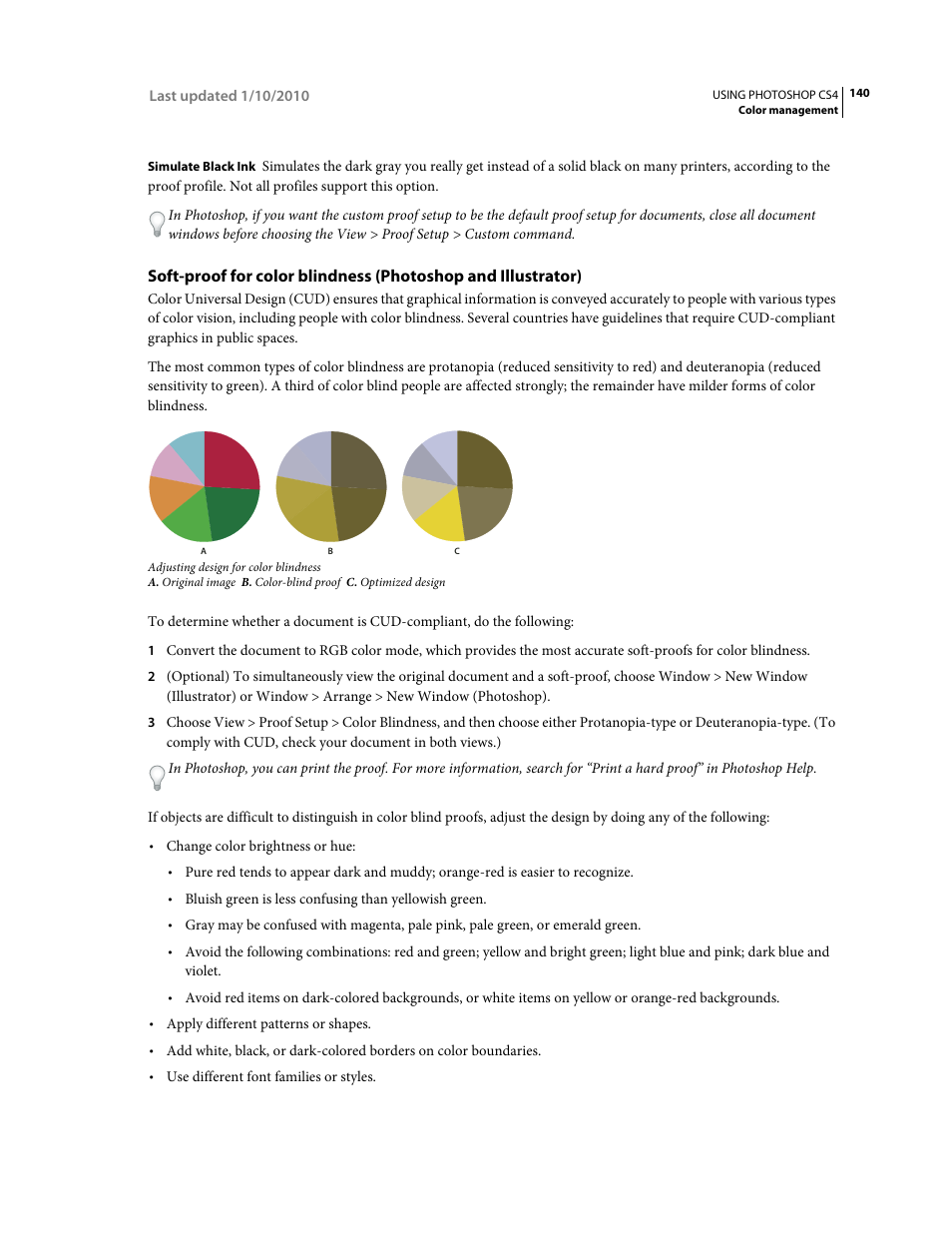 Soft-proof for color blindness (photoshop and, Illustrator) | Adobe Photoshop CS4 User Manual | Page 147 / 707