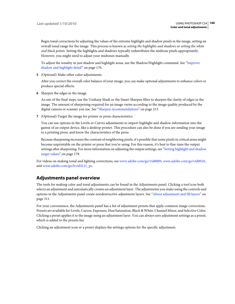 Adjustments panel overview, Adjustments panel, Overview | Adobe Photoshop CS4 User Manual | Page 167 / 707