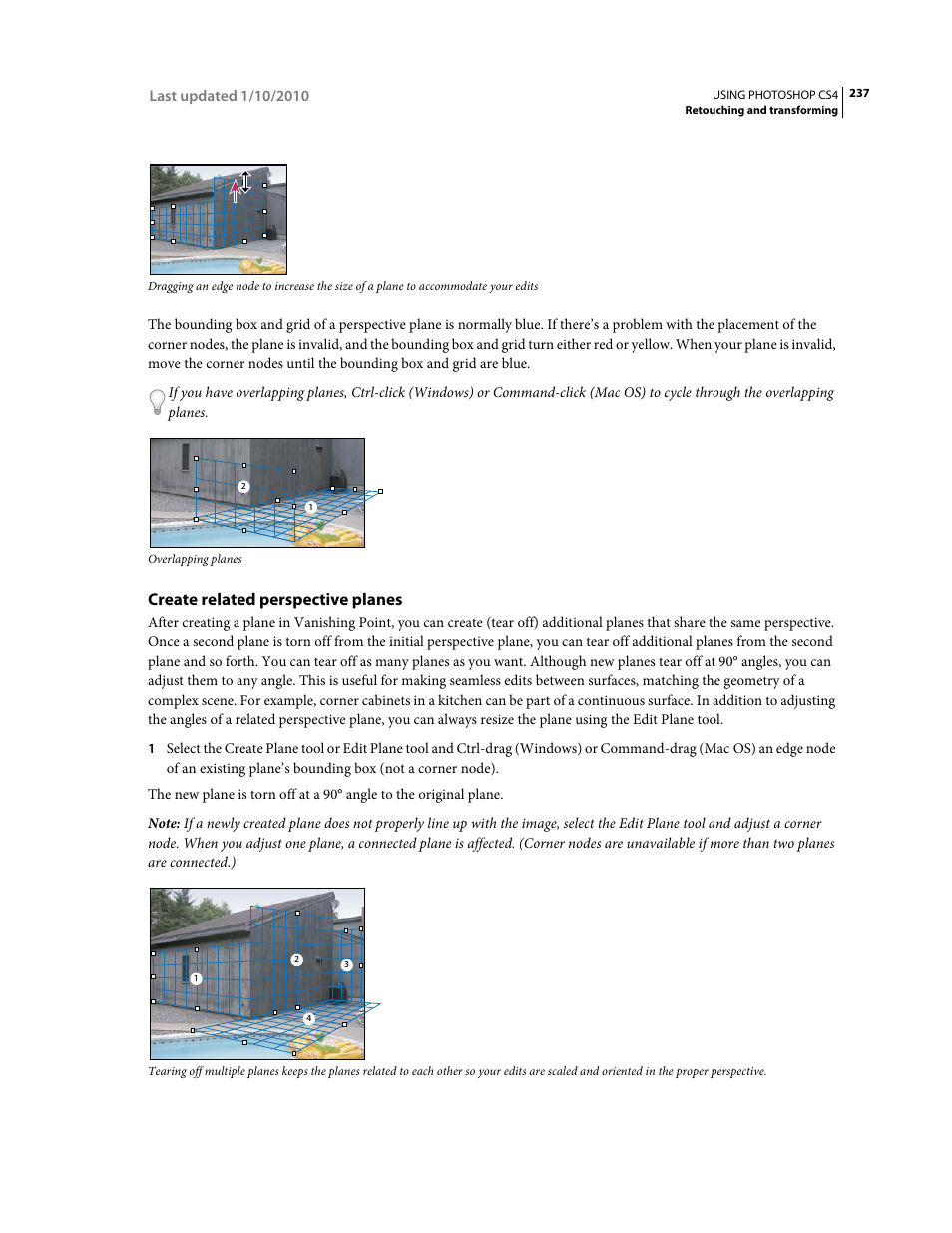 Create related perspective planes | Adobe Photoshop CS4 User Manual | Page 244 / 707