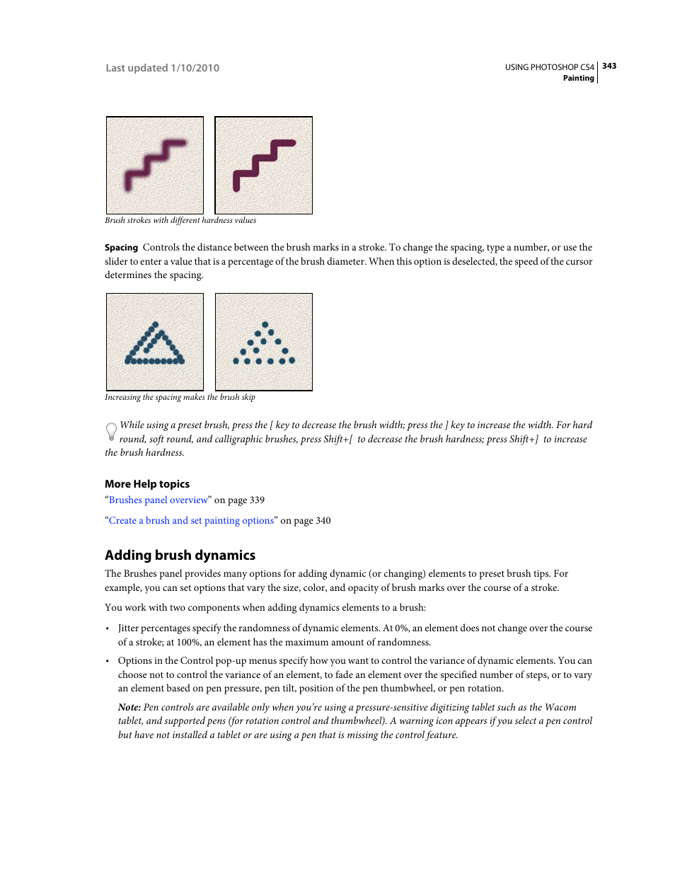 Adding brush dynamics | Adobe Photoshop CS4 User Manual | Page 350 / 707