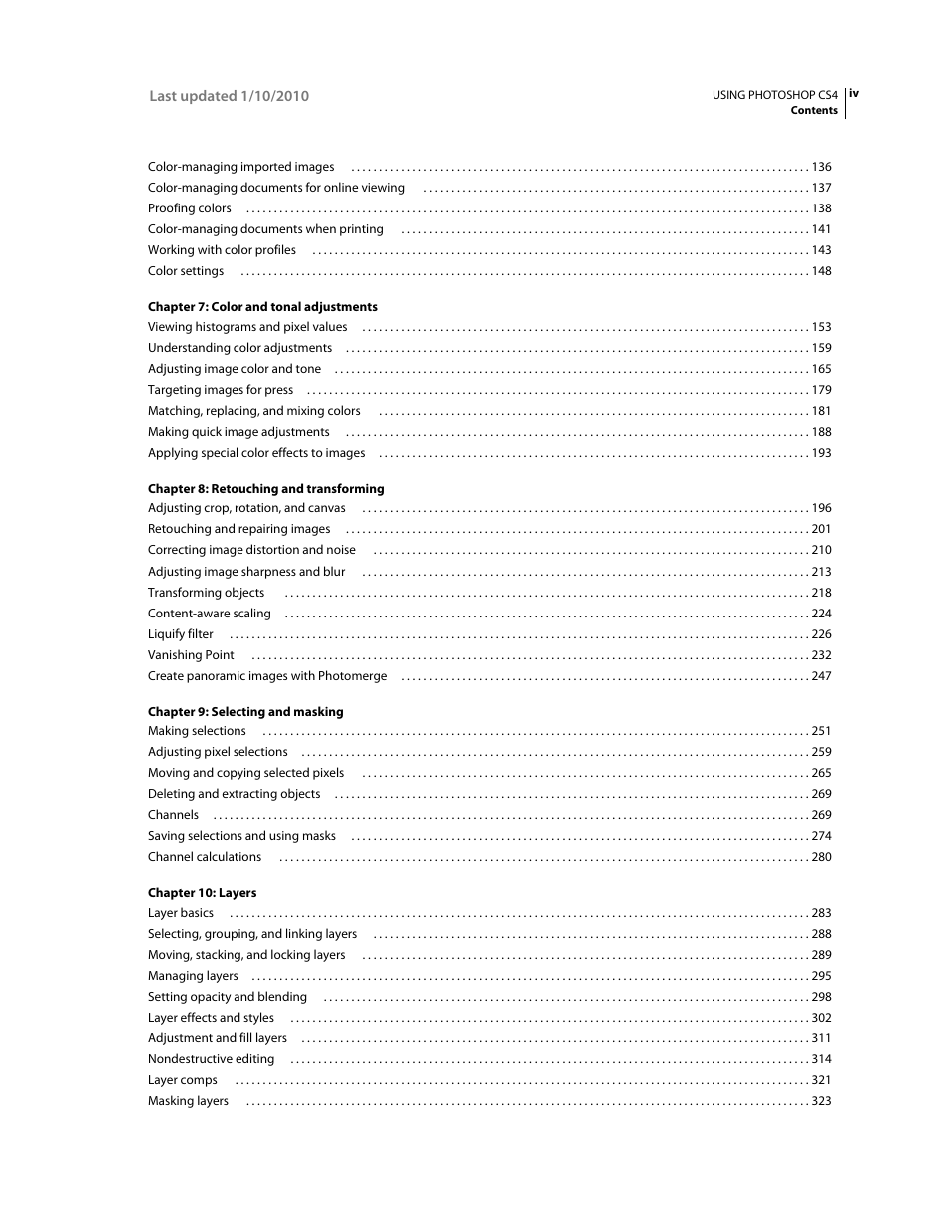 Adobe Photoshop CS4 User Manual | Page 4 / 707