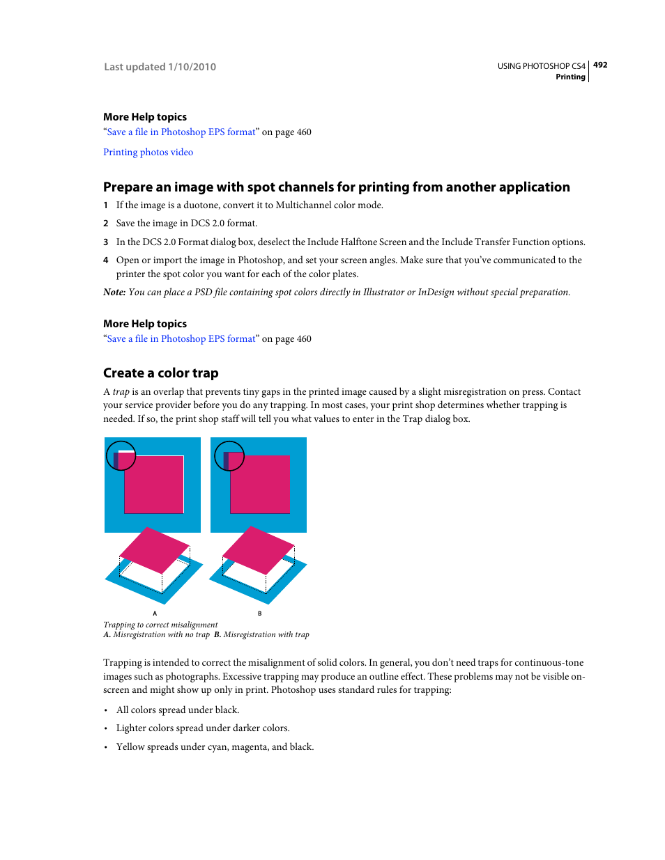 Create a color trap | Adobe Photoshop CS4 User Manual | Page 499 / 707