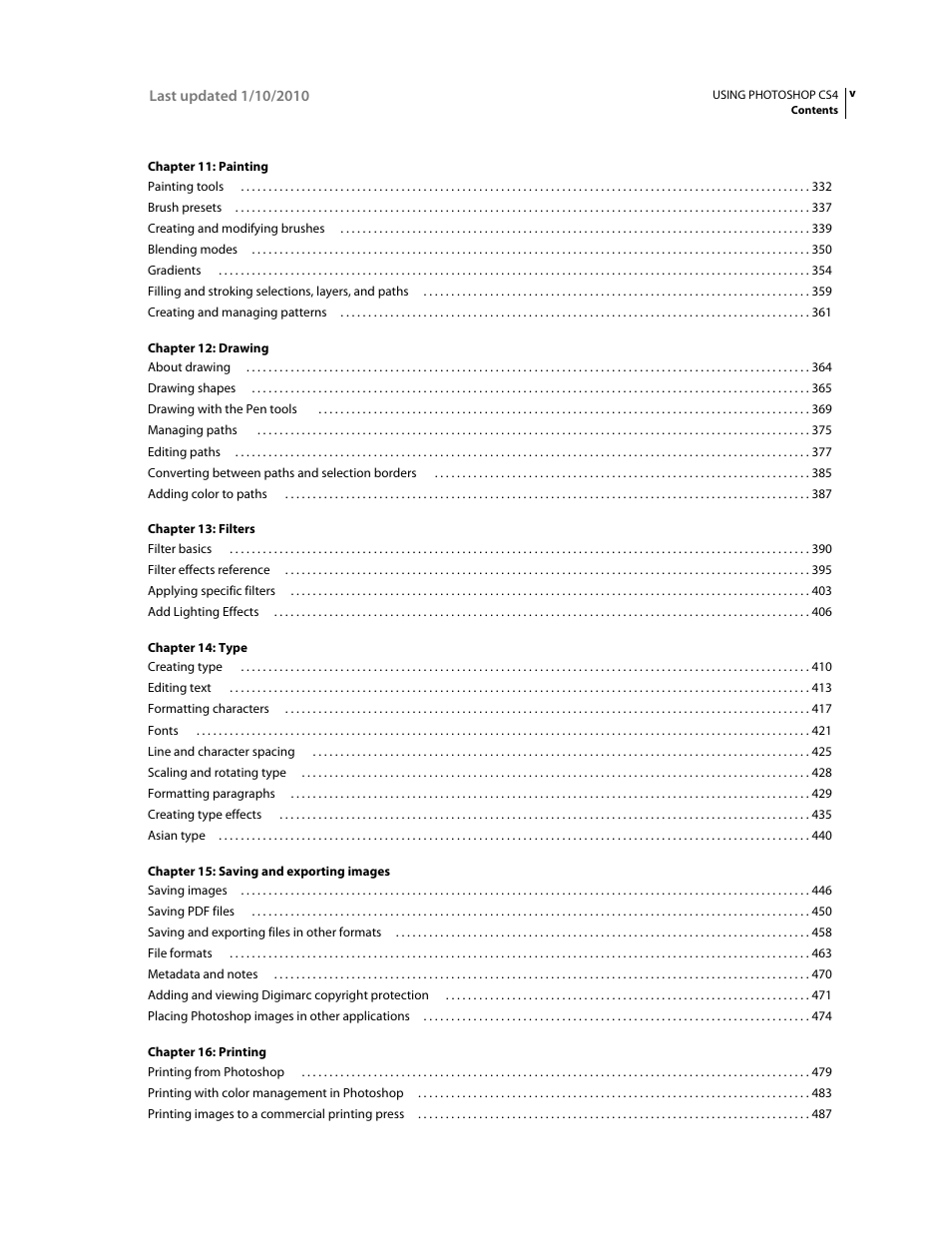 Adobe Photoshop CS4 User Manual | Page 5 / 707
