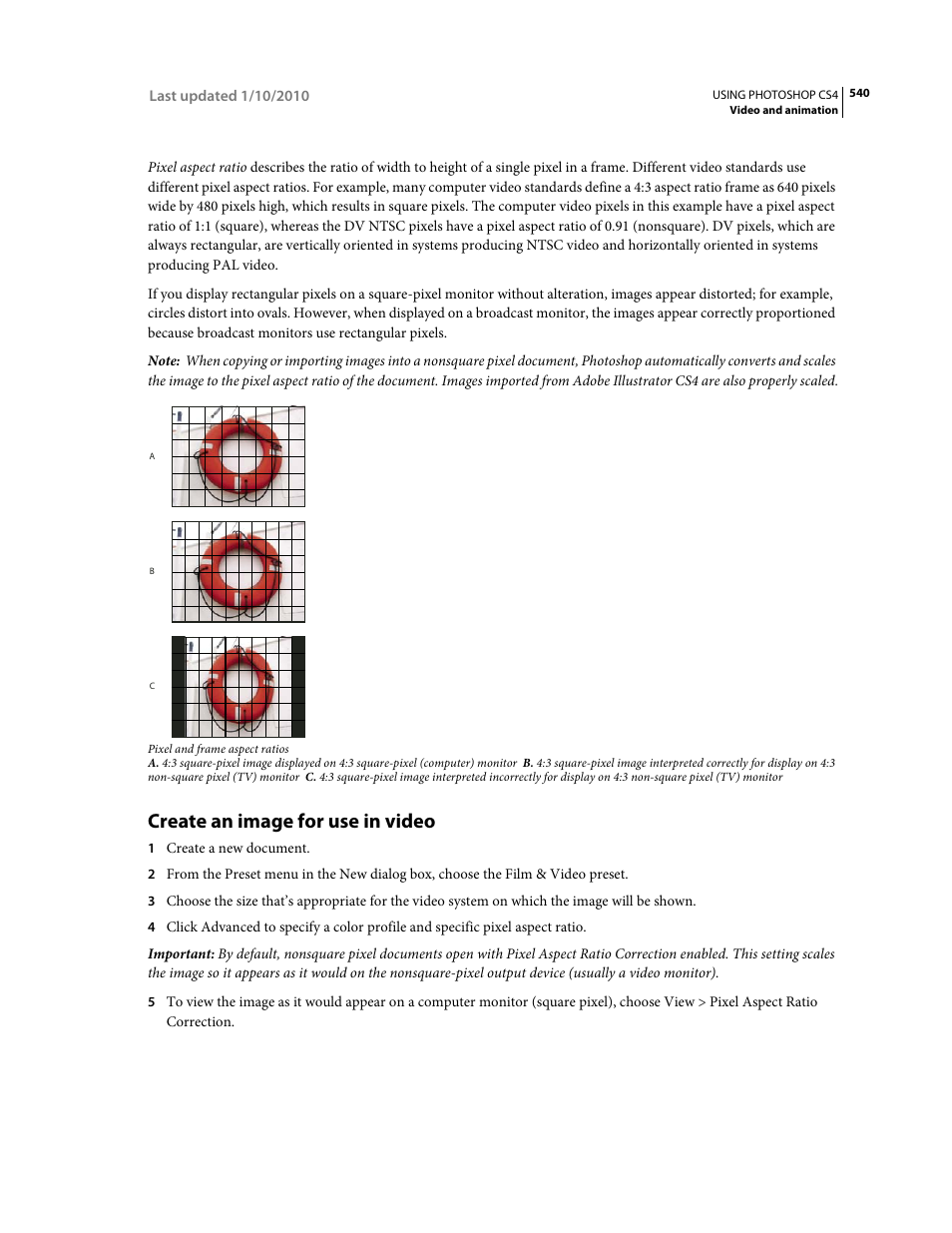 Create an image for use in video | Adobe Photoshop CS4 User Manual | Page 547 / 707