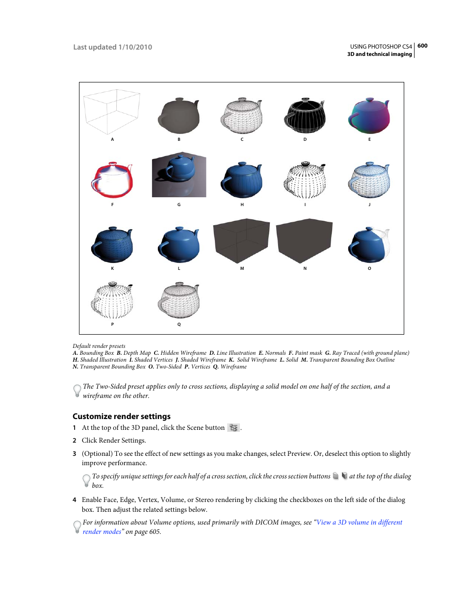 Customize render settings | Adobe Photoshop CS4 User Manual | Page 607 / 707