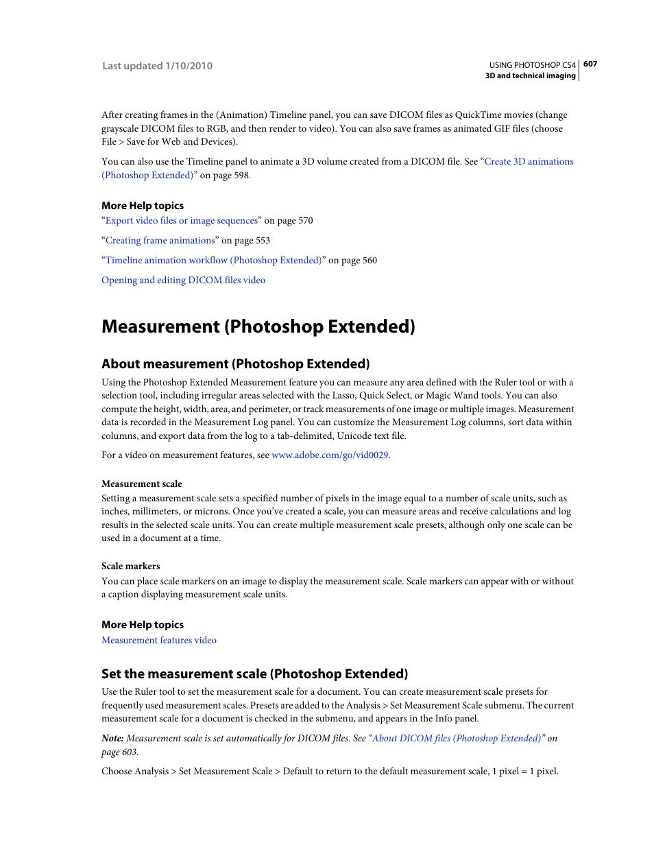 Measurement (photoshop extended), About measurement (photoshop extended), Set the measurement scale (photoshop extended) | Set the measurement scale (photoshop, Extended) | Adobe Photoshop CS4 User Manual | Page 614 / 707