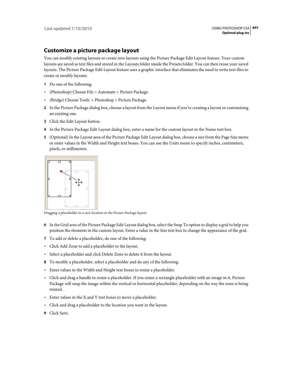 Customize a picture package layout | Adobe Photoshop CS4 User Manual | Page 648 / 707