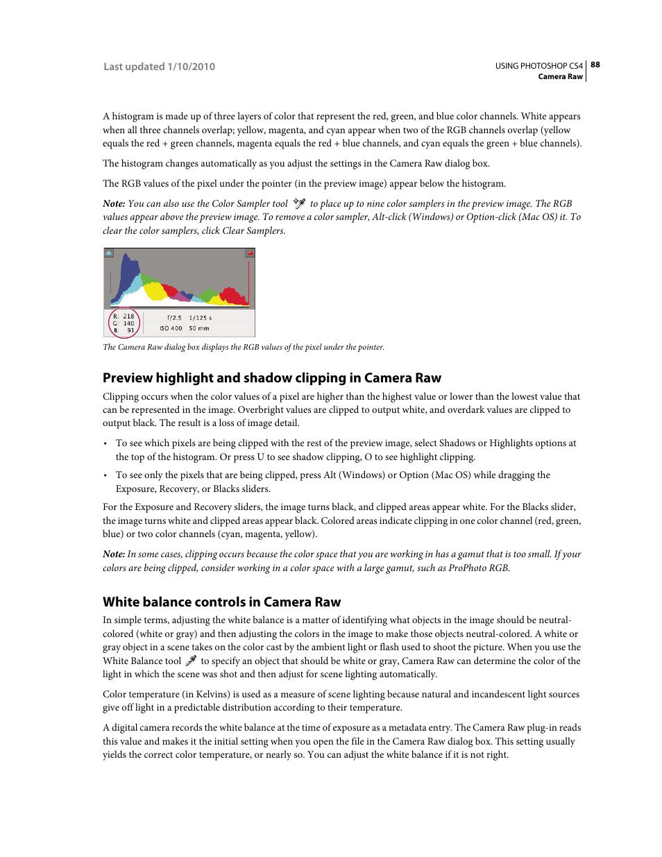 White balance controls in camera raw | Adobe Photoshop CS4 User Manual | Page 95 / 707