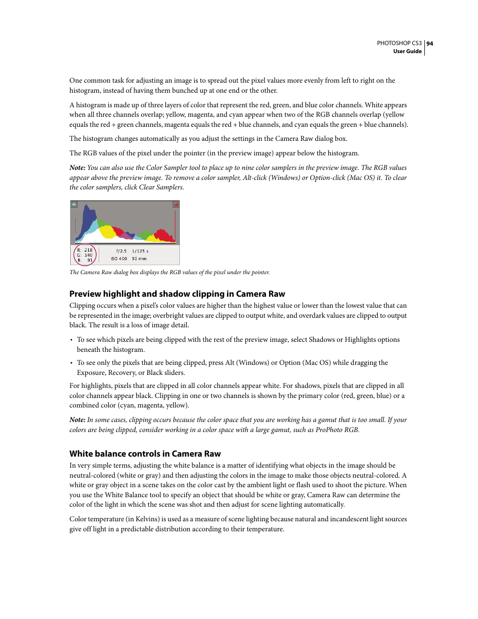 White balance controls in camera raw | Adobe Photoshop CS3 User Manual | Page 101 / 681