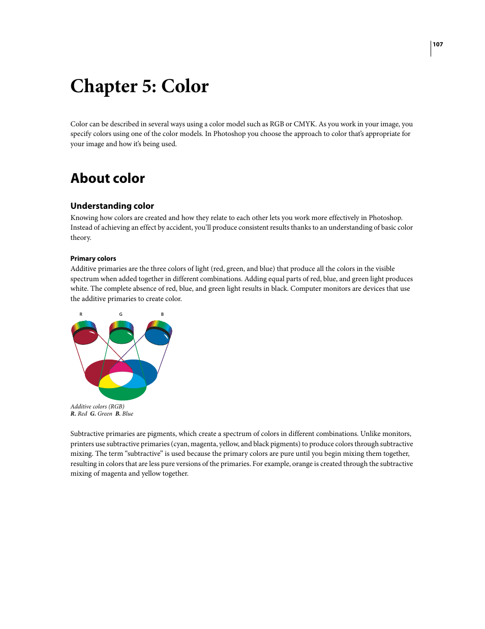 Chapter 5: color, About color, Understanding color | Adobe Photoshop CS3 User Manual | Page 114 / 681