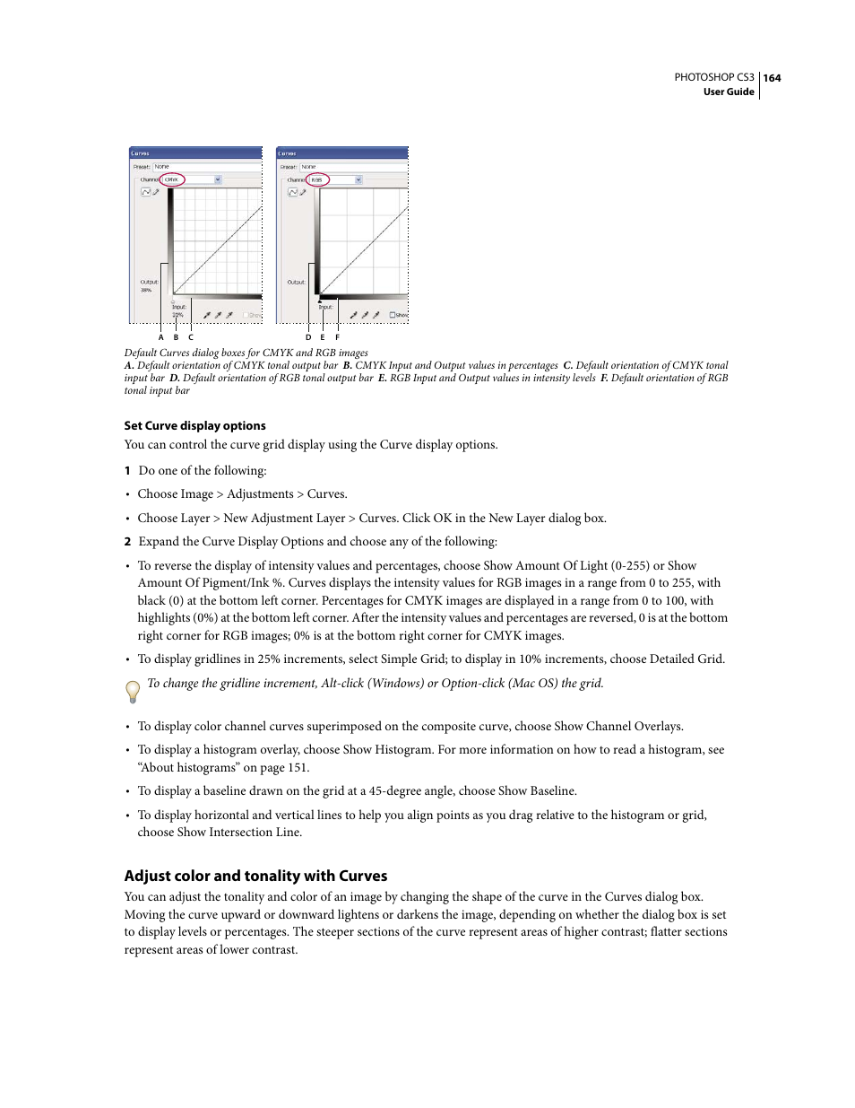 Adjust color and tonality with curves | Adobe Photoshop CS3 User Manual | Page 171 / 681