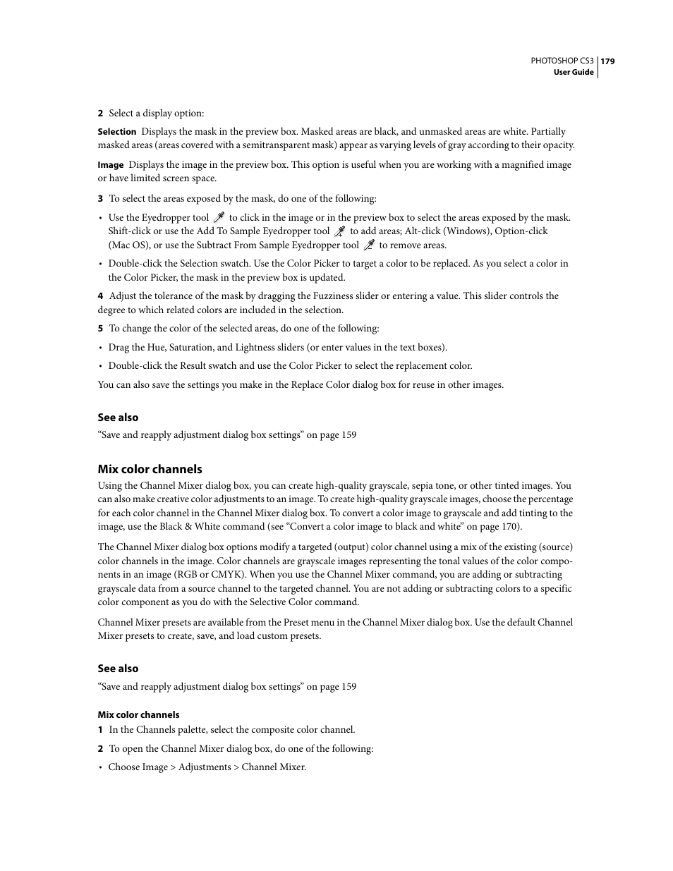 Mix color channels | Adobe Photoshop CS3 User Manual | Page 186 / 681