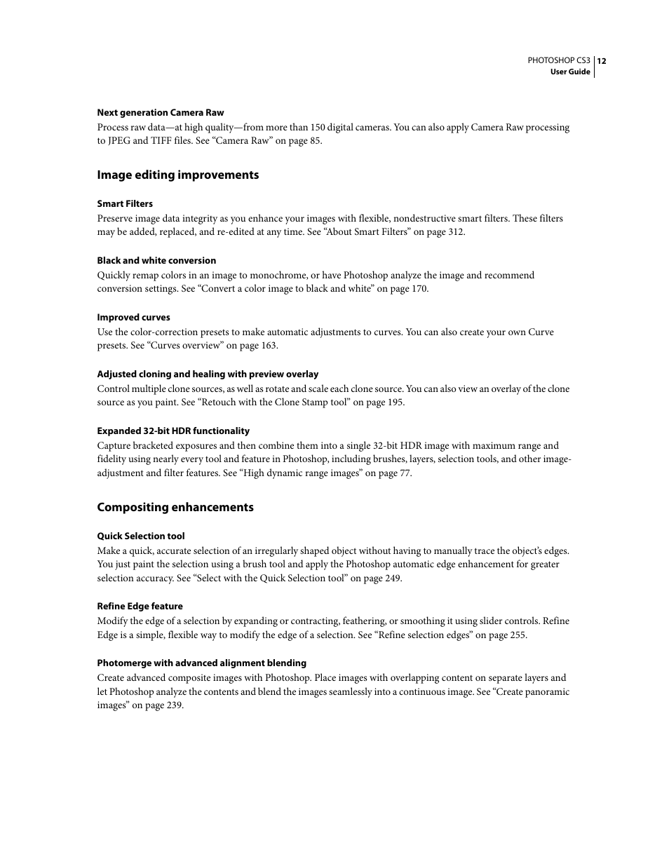 Image editing improvements, Compositing enhancements | Adobe Photoshop CS3 User Manual | Page 19 / 681