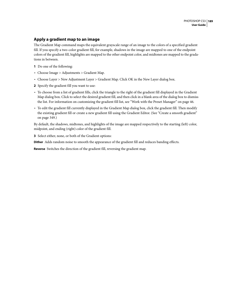 Apply a gradient map to an image | Adobe Photoshop CS3 User Manual | Page 196 / 681