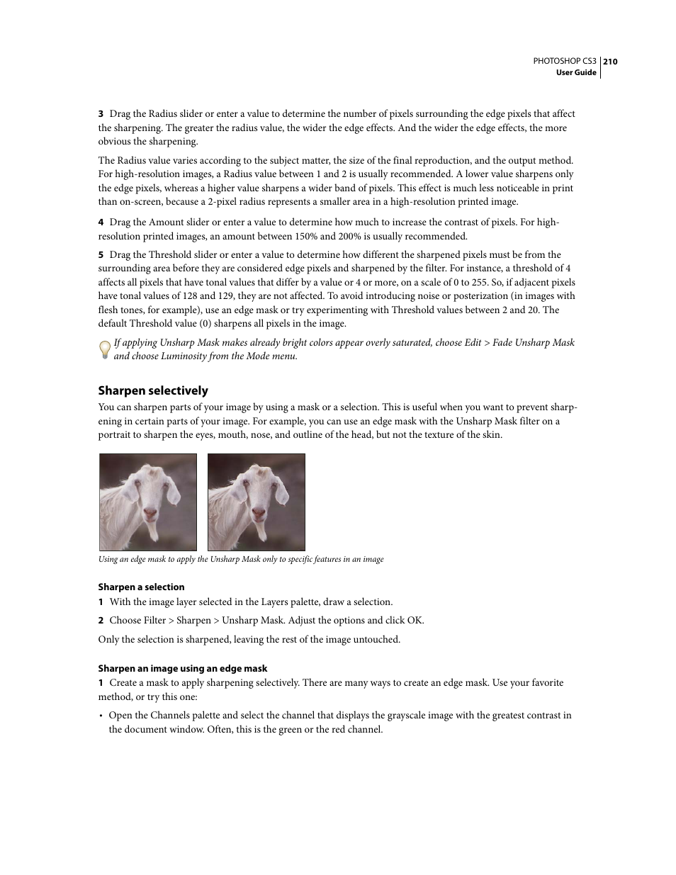 Sharpen selectively | Adobe Photoshop CS3 User Manual | Page 217 / 681