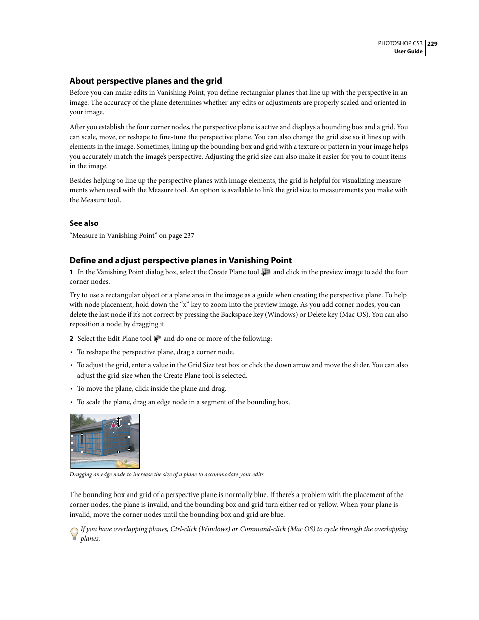 About perspective planes and the grid | Adobe Photoshop CS3 User Manual | Page 236 / 681