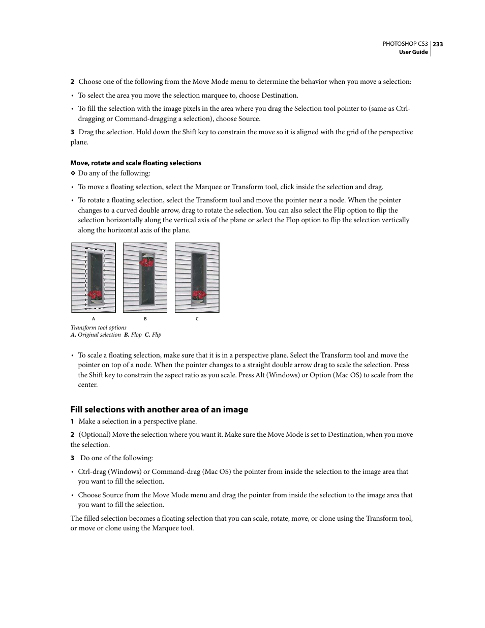 Fill selections with another area of an image | Adobe Photoshop CS3 User Manual | Page 240 / 681