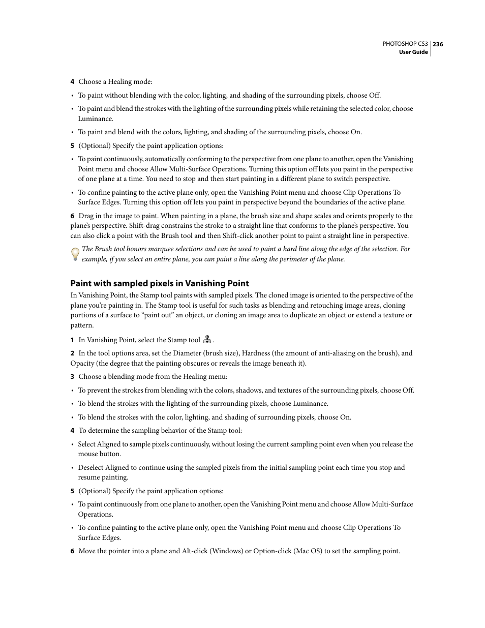 Paint with sampled pixels in vanishing point | Adobe Photoshop CS3 User Manual | Page 243 / 681