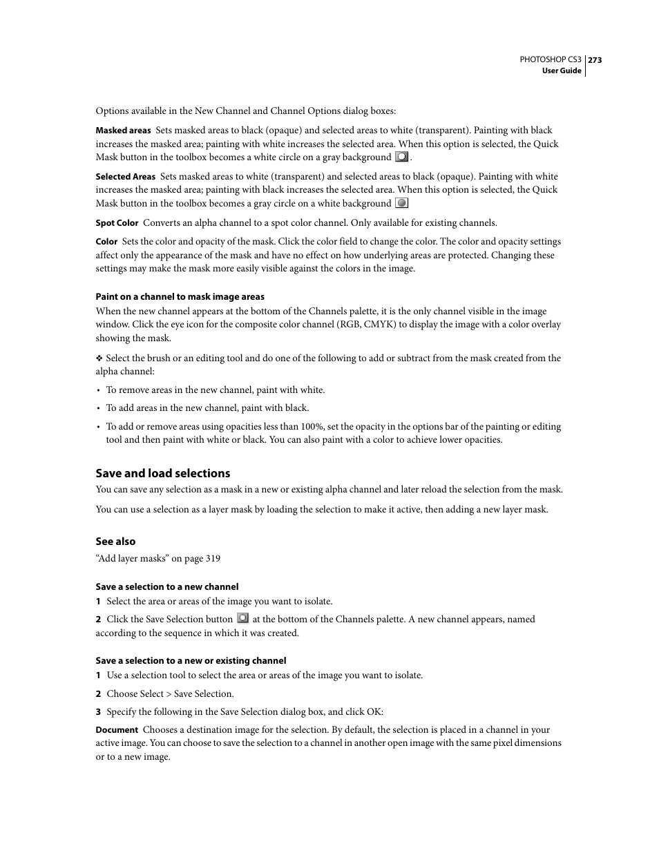 Save and load selections | Adobe Photoshop CS3 User Manual | Page 280 / 681