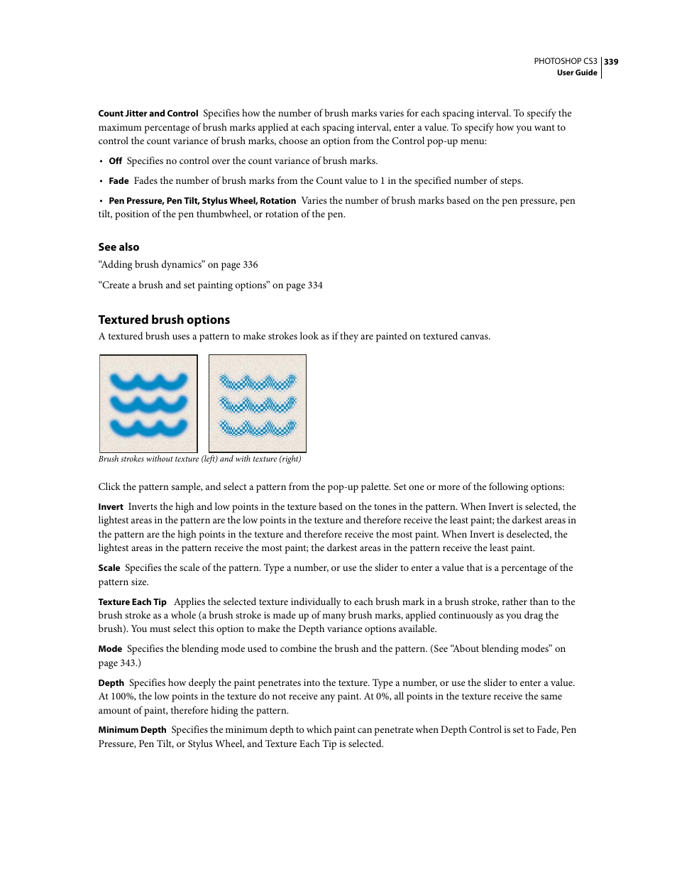 Textured brush options | Adobe Photoshop CS3 User Manual | Page 346 / 681