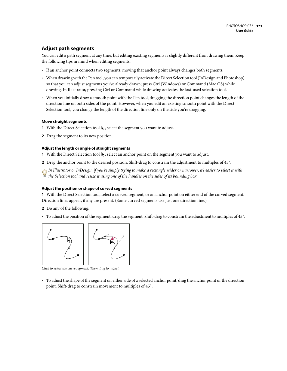 Adjust path segments | Adobe Photoshop CS3 User Manual | Page 380 / 681