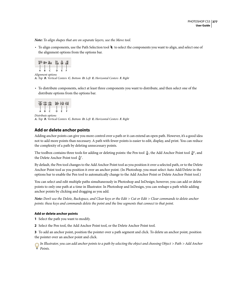 Add or delete anchor points | Adobe Photoshop CS3 User Manual | Page 384 / 681