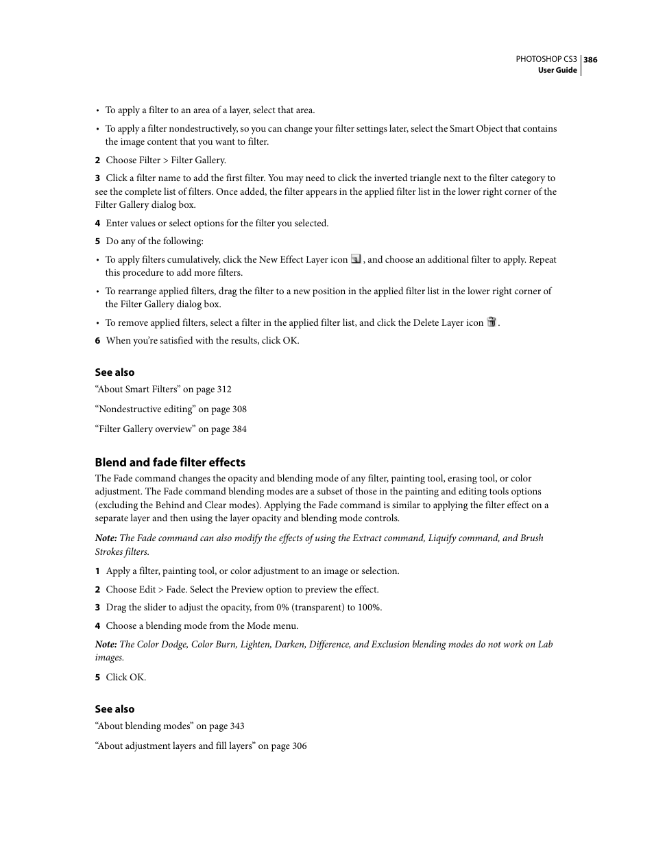 Blend and fade filter effects | Adobe Photoshop CS3 User Manual | Page 393 / 681