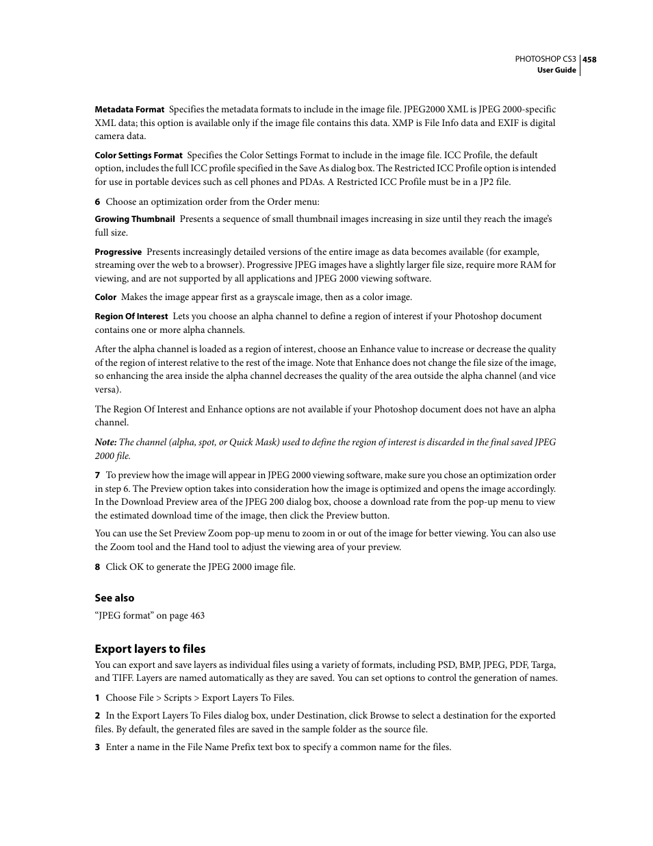 Export layers to files | Adobe Photoshop CS3 User Manual | Page 465 / 681