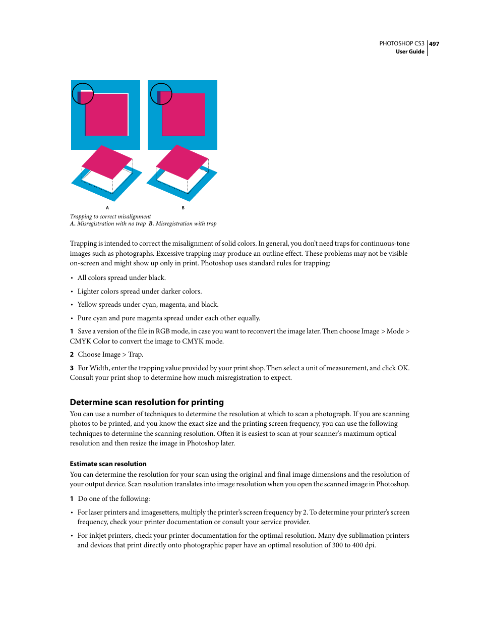 Determine scan resolution for printing | Adobe Photoshop CS3 User Manual | Page 504 / 681