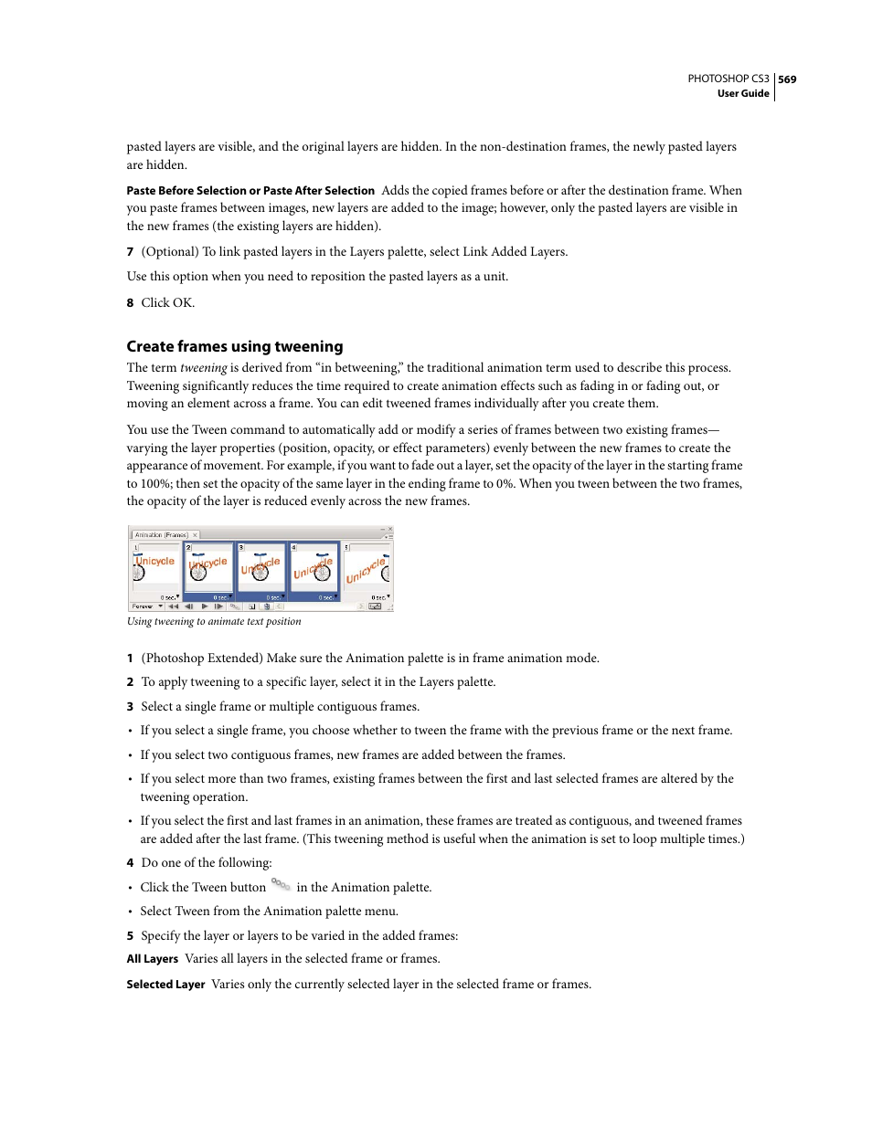 Create frames using tweening | Adobe Photoshop CS3 User Manual | Page 576 / 681